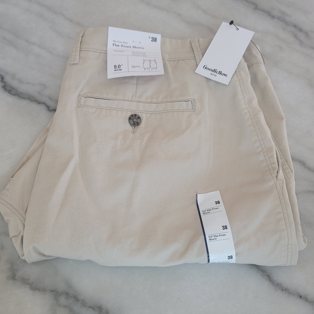GoodFellow & Co Flat Front Men's Short Size w 38 9.0" Inseam NEW
